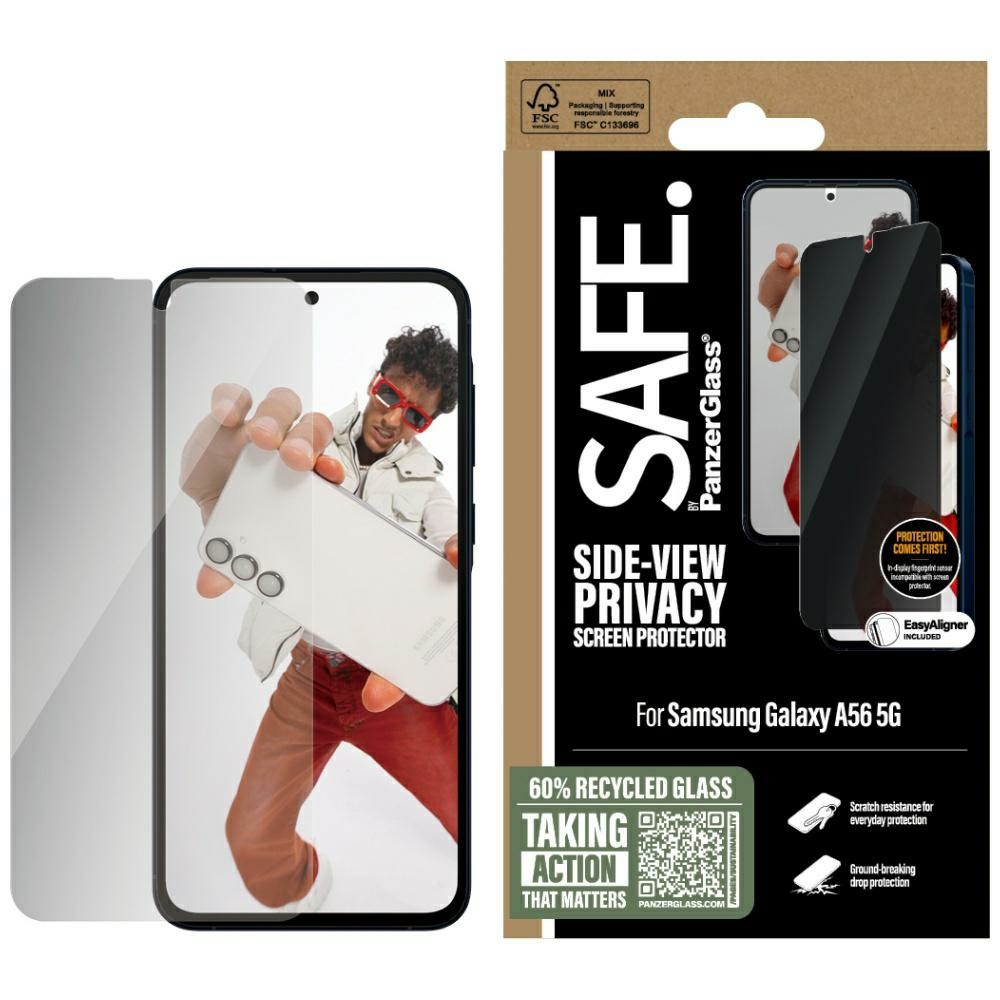 Szkło prywatyzujące + aplikator, hartowana szybka na cały ekran Safe by PanzerGlass Ultra-Wide Fit Privacy + EasyAligner do Galaxy A56 5G